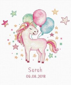 Luca-S Eenhoorn geboortebord borduren (pakket)
