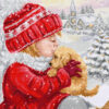 Luca-S Girl Kissing Puppy borduren (pakket) BU5027