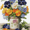Luca-S Pansies Bouquet borduren (pakket) B7035