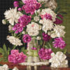 Luca-S Red and White Peonies Petit Point G608
