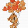 Luca-S Teddy Bear Heart Balloons borduren (pakket)