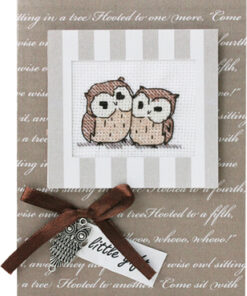 Luca-S Two Owls wenskaart borduren SP-25