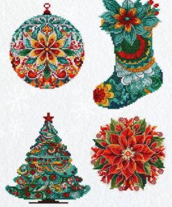 Luca-S Winter Decorations (4 stuks) borduren (pakket) JK042