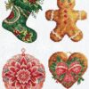 Luca-S Winter Decorations (4 stuks) borduren (pakket) JK043