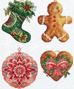 Luca-S Winter Decorations (4 stuks) borduren (pakket) JK043