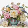 Luca-S Vase with Roses and Birds B7038