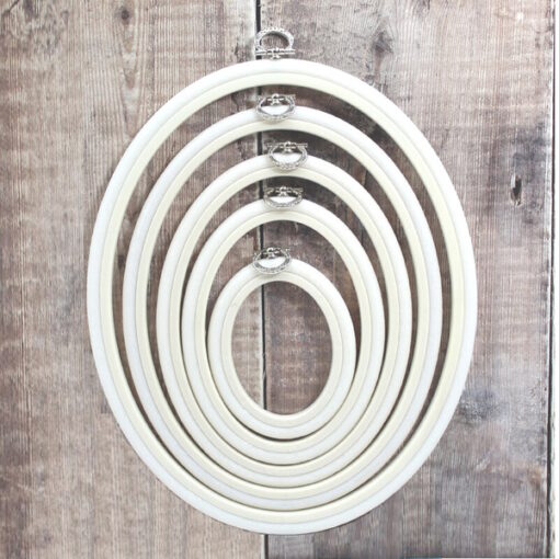 Nurge Flexi borduurring ovaal 8,5 x 10,5 cm Wit
