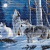 Luca-S The Howl of Wolves and the Winter Moon GOLD G727 Petit Point