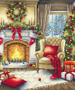 AVA Stitch P183 Christmas Eve by the Fireplace