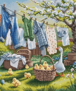 AVA Stitch Spring at the Farm P159 borduren (pakket)
