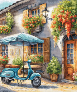 AVA Stitch The Blue Vespa P168 borduren (pakket)