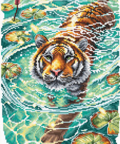 AVA Stitch P014 Tiger of the Turquoise Lotus Pond