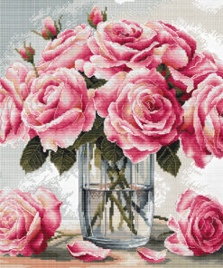 AVA Stitch P090 Vase of Roses